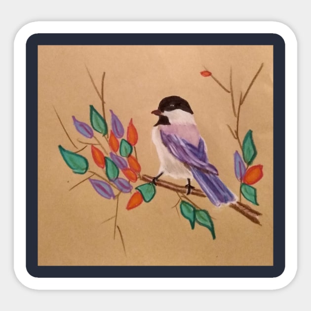 Tweeting Bird Sticker by Rawcanvas